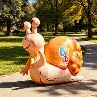 Mascotte gonflable géante de 2,4 m en forme d'escargot de dessin animé, modèle d'insecte gonflable surdimensionné pour événements promotionnels, festivals et divertissements