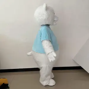 MOQ, 1 pieza, disfraz de Mascota de oso Polar personalizado profesional, dibujos animados, vacaciones al aire libre, adornos navideños, disfraz a la venta - Product Image 6