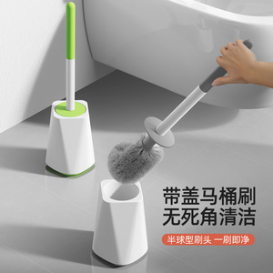 Toilet <b>Brush</b> Long Handle Soft Bristles <b>Round</b> Shape Easy To Clean Bathroom Cleaning Tool - Product Image 3