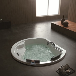 Moderna <span class=keywords><strong>Bañera</strong></span> de <span class=keywords><strong>Hidromasaje</strong></span> <span class=keywords><strong>Redonda</strong></span> Grande, <span class=keywords><strong>Bañera</strong></span> de Masaje Spa Negra, Bañeras de <span class=keywords><strong>Hidromasaje</strong></span> Acrílicas Independientes - Product Image 5
