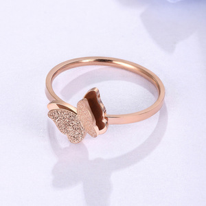 Wholesale Simple Stainless Steel Jewelry Dainty Butterfly <strong>Ring</strong> for Women <strong>Teen</strong> Girls Titanium Steel Fashion Romantic <strong>Ring</strong> - Product Image 6