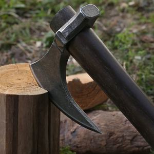 Hacha decorativa DIY para exteriores con mango de madera, hacha de doble hoja de acero inoxidable con filo de corte de 3 cm, martillo de campo para montañismo - Product Image 6