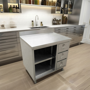 Armadio per uso commerciale personalizzato per <span class=keywords><strong>cucina</strong></span> moderna in acciaio inox <span class=keywords><strong>cucina</strong></span> <span class=keywords><strong>Base</strong></span> con cassetti - Product Image 1