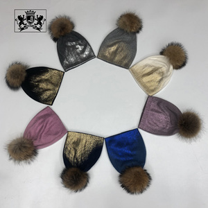 Janefur Custom Winter <strong>Hats</strong> With <strong>Pom</strong> Poms for Female Thick Warm Big Real Raccoon Fur Ball Angora Crochet <strong>Hats</strong> <strong>Women</strong> - Product Image 6