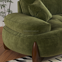 Modernes Minimalistisches Grünes Polyester-Stoffsofa-Set mit Kissen, Optionen für Sessel, Zweisitzer und Ottoman für das Wohnzimmer