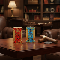 Briquet électronique à torche unique en métal JIFENG JF-092 avec impression UV personnalisée, rechargeable au butane, idéal pour les cadeaux d'affaires