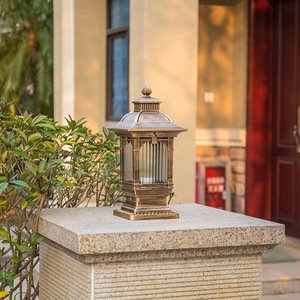 Antique Bronze Outdoor Lawn <b>Light</b> <b>LED</b> Garden Lamp IP65 Water Resistant 3500K Warm White Glass Shade <b>Motion</b> <b>Sensor</b> CRI 90 - Product Image 5