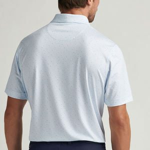 OEM broderie polyester spandex respirant régulier à manches courtes anti-rides imprimé polos de golf logo personnalisé - Product Image 4