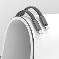 Câble de données pour téléphone portable de type C en nylon tissé fin personnalisé avec logo 20V 3A 60w Câble PD de type C