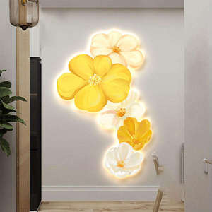 Arte de pared de galería de flores simple moderno con pinturas decorativas de porcelana de cristal - Product Image 4