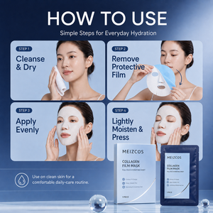 Masque en film de collagène MEIZCOS pour le <span class=keywords><strong>visage</strong></span> entier, masque en feuille nacré <span class=keywords><strong>blanc</strong></span> hydratant, soin hydratant au peptide d'hyaluronate de sodium, 1 pièce - Product Image 2