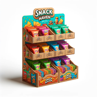 Carton recyclé écologique personnalisé Snack Bonbons Chocolat Bar Comptoir Affichage Étagère Prêt À L'emballage Publicitaire