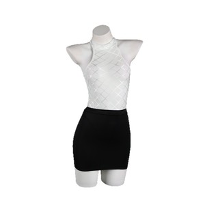 Body sexy en maille transparente à col licou, style moulant, lingerie de club 8073 - Product Image 4
