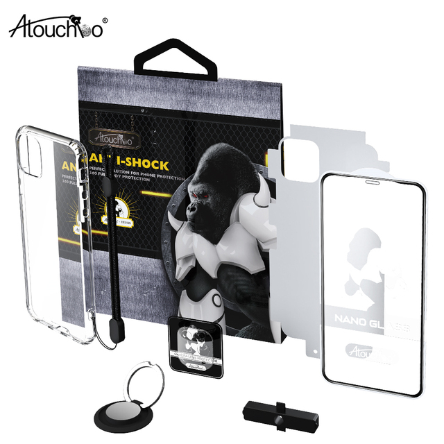 Atouchbo 6 in 1 Space Mobile Phone Case 360 Screen Protector Full Protection Set for iPhone X XR XS 11 12 13 14 15 Pro Max