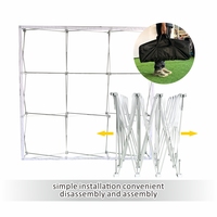 Toile de fond portable personnalisée en alliage d'aluminium et tissu tendu Velcro pour événements et expositions