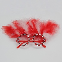 Accessoires de déguisement Lunettes en fausse plume avec diamant pour Mardi Gras Carnaval Party Supplies