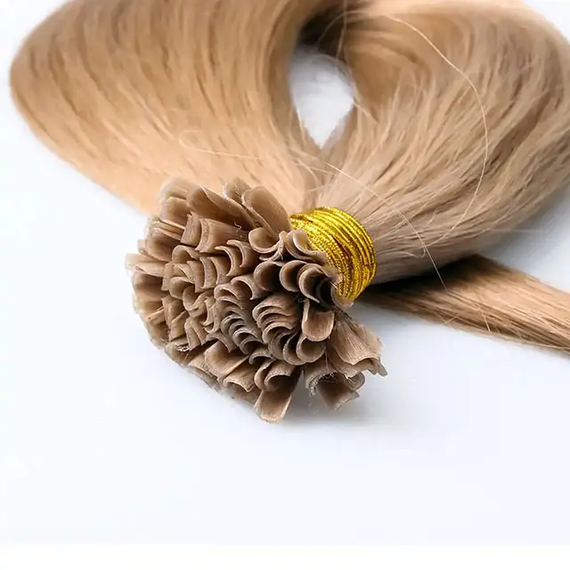 Remy insan saç uzatma sigortalı tırnak U ucu önceden birleştirilmiş saç perulu işlenmemiş insan saçı klip uzatma