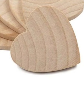 Gỗ Trái Tim, Tự Nhiên Chưa Hoàn Thành Gỗ Trái Tim Cutout Hình Dạng - Product Image 2