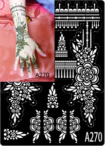 Pegatinas de tatuaje temporal de <span class=keywords><strong>Henna</strong></span> marrón personalizadas, patrón de encaje, tatuajes, misterio, flor de Mandala Sexy, pegatina de <span class=keywords><strong>Henna</strong></span> impermeable - Product Image 4
