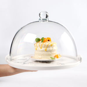 Couvercle de gâteau en acrylique transparent PC en plastique Plateau de dessert et de collation de fruits pour essayer de manger Pendule Shop Affichage de dégustation Supermarché Magasins - Product Image 4