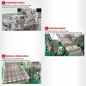 Machine automatique de panure de galette de viande <span class=keywords><strong>pour</strong></span> le revêtement de produits alimentaires de casse-croûte <span class=keywords><strong>pour</strong></span> les <span class=keywords><strong>ingrédients</strong></span> à base de grain <span class=keywords><strong>pour</strong></span> le <span class=keywords><strong>hamburger</strong></span> de poisson - Product Image 4
