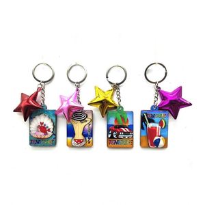 Llavero de Madera con Forma de Delfín y Pentagrama de Tenerife, Llavero Personalizado con Diseño Animal Impreso en MDF, Recuerdo de Playa - Product Image 2