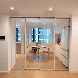 Puerta corredera <span class=keywords><strong>de</strong></span> vidrio templado <span class=keywords><strong>de</strong></span> una sola capa, diseño moderno <span class=keywords><strong>de</strong></span> aleación <span class=keywords><strong>de</strong></span> aluminio para particiones <span class=keywords><strong>de</strong></span> balcón <span class=keywords><strong>de</strong></span> cocina, estructura <span class=keywords><strong>de</strong></span> <span class=keywords><strong>tres</strong></span> paneles para - Product Image 6