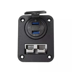 Connecteur intégré de 50amp de style anderson et panneau à double ports usb QC3.0 pour le montage sur les panneaux, les auvents, etc.