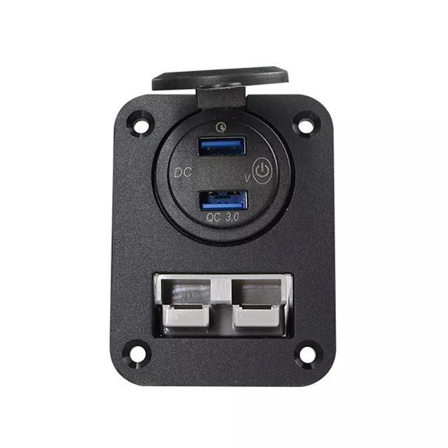 SED Embedded 50amp Connector & Dual Usb QC3.0 Ports Panel for Mounting to Panels Canopies Etc