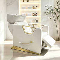 Table de massage de luxe noire et or avec bol en céramique noire, électrique, 2 moteurs, dossier et repose-jambes réglables, mobilier de salon