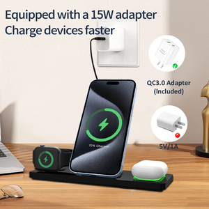 Più venduto 15W supporto magnetico per telefono <span class=keywords><strong>caricatore</strong></span> Wireless 3 1 2025 Dropshipping <span class=keywords><strong>iPhone</strong></span> <span class=keywords><strong>compatibile</strong></span> con accessori per auricolari - Product Image 3