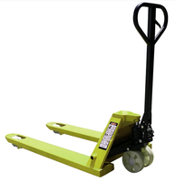 Transpalette manuel fiable 2,5T avec hauteur de levage de 200 mm et roues silencieuses en nylon PU pour usage en supermarché et salle blanche