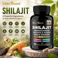 Capsules de complément alimentaire à base de Shilajit Wins Town, ingrédients botaniques, formule personnalisée OEM ODM, emballage sur mesure