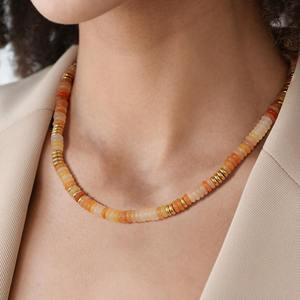 Collier en pierre naturelle Abacus Amazonite Orange Aventurine collier <span class=keywords><strong>de</strong></span> perles à la mode bijoux délicats pour femmes filles cadeau d'anniversaire - Product Image 4