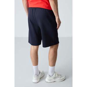 Shorts pour homme en coton bleu marine, épais, doux, texturé, coupe standard, basique - 81276 - Bleu marine - Product Image 6