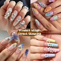Boîte de 12 compartiments de strass en résine à dos plat pour nail art, couleurs assorties, origine Zhejiang, outils de nail art en gros