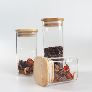 Pots <span class=keywords><strong>en</strong></span> faïence de verre de stockage de cuisine de couleur transparente personnalisée <span class=keywords><strong>en</strong></span> Chine pots d'épices et d'aliments imprimés avec couvercles - Product Image 6