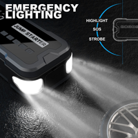Démarreur de voiture et gonfleur de pneus 2-en-1, alimentation d'urgence multifonctionnelle pour véhicule avec pompe à air 25 cylindres