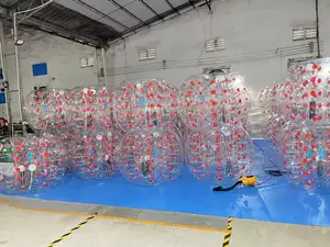 Bola bumper tubuh tiup transparan untuk dewasa luar ruangan gelembung sepak bola transparan menyenangkan interaktif bola pvc