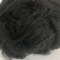Fibre de rembourrage textile noire recyclée de qualité supérieure, 4D 75mm, faible teneur en BPA, écologique