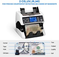 Compteur d'argent multidevise Double CIS Détection de faux billets de supermarché Compteur d'argent Machine de comptage de billets AL-920 à grande vitesse