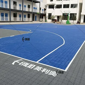 Enlio Top Quality Outdoor Pp Interlocking Tiles For Basketball Court Portable Badminton Court Mat Floor With Diy Logo