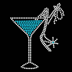 Nuovo gioiello Martini strass trasferimento Hot Fix ferro su Patch Martini in vetro <span class=keywords><strong>scarpe</strong></span> strass Design motivo di trasferimento per T-Shirt - Product Image 4