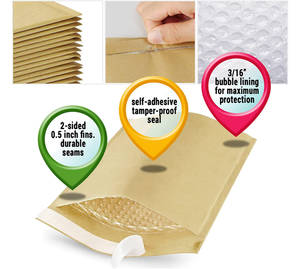 Kraft Natural <strong>Brown</strong> Bubble Mailers Padded <strong>Envelopes</strong> Self-Seal Shipping Bags Mailing <strong>Envelopes</strong> Packaging for <strong>Small</strong> Business - Product Image 5