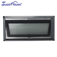 Fenêtre et porte en aluminium Superhouse, fenêtre à auvent avec moustiquaire rétractable, fenêtre en verre personnalisée, usine de premier plan en Chine