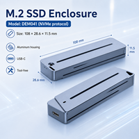Boîtier NVMe M.2 SSD sans outil, 10 Gbps USB3.2 Gen2, boîtier entièrement en aluminium, PCIe Gen3 X2, prend en charge les SSD NVMe M-Key 2 To, multi-OS
