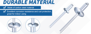 Rivets aveugles à tête ronde de haute qualité, disponibles en aluminium/acier/acier inoxydable. Facile à utiliser avec une pince à rivets, prend en charge les tailles personnalisées - Product Image 6
