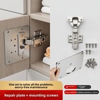 Plaque de fixation en métal pour charnière de porte d'armoire 80x80mm, nouveau style chinois, outil de réparation de meubles avec vis incluses