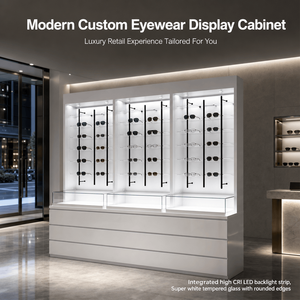 <span class=keywords><strong>Vetrina</strong></span> Espositiva di Lusso Moderna per Negozio di Ottica con Illuminazione LED, <span class=keywords><strong>Vetrina</strong></span> Personalizzata di Alta Gamma per Occhiali - Product Image 1