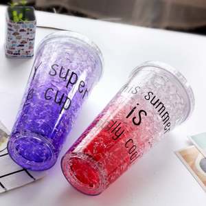 冷凍ジェルアイスクリームカップ16オンス再利用可能なカスタムパーソナルロゴコーヒープラスチック剃ったかわいいメーカーシリコンキューブ自動蓋付き - Product Image 3